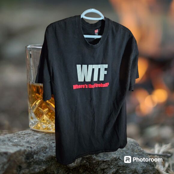 WTF Where's The Fireball? Size XL Black  (U94) - Picture 1 of 2